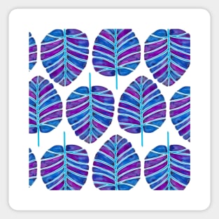 Indigo Alocasia Pattern Sticker